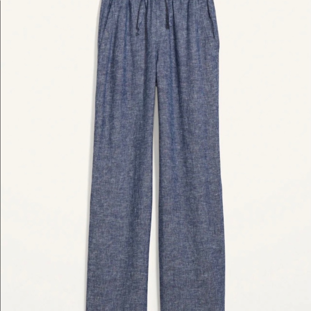 High-Waisted Wide-Leg Linen-Blend Pants for Women